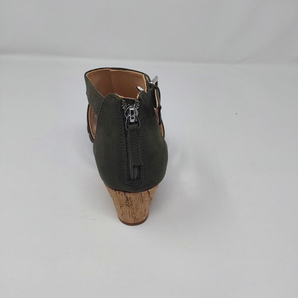Violet & Red Women’s Green Cork Wedge Sandals Strappy Open Toe Buckle Size 9.5 - Picture 6 of 13